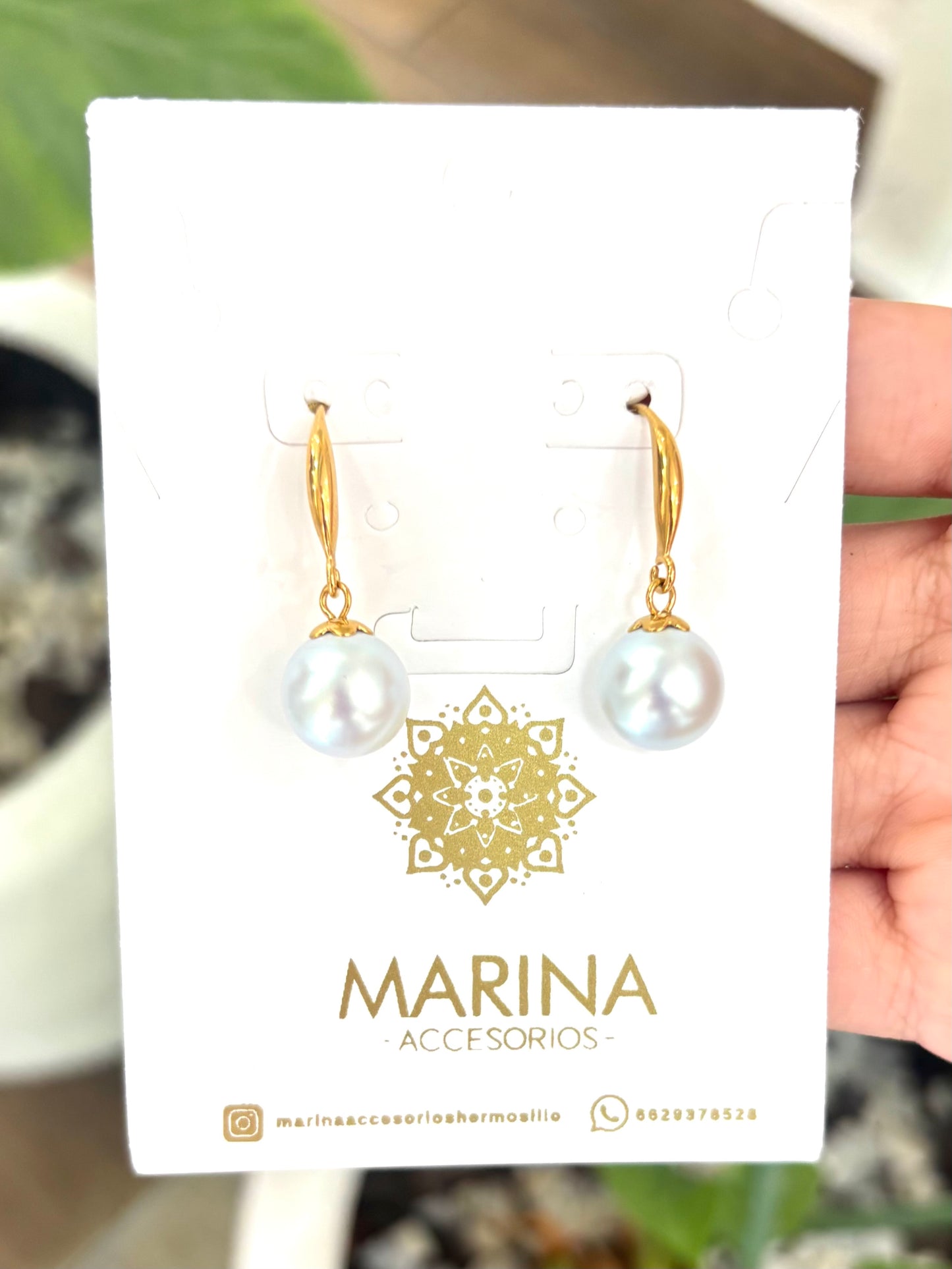 Arete casual perla