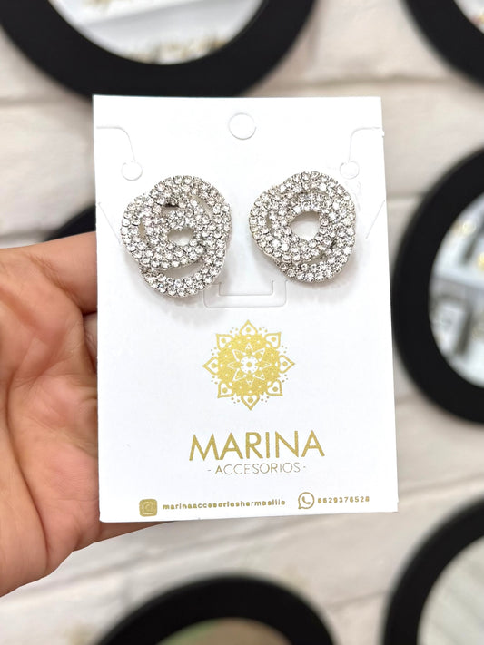 Aretes de pedrería platas