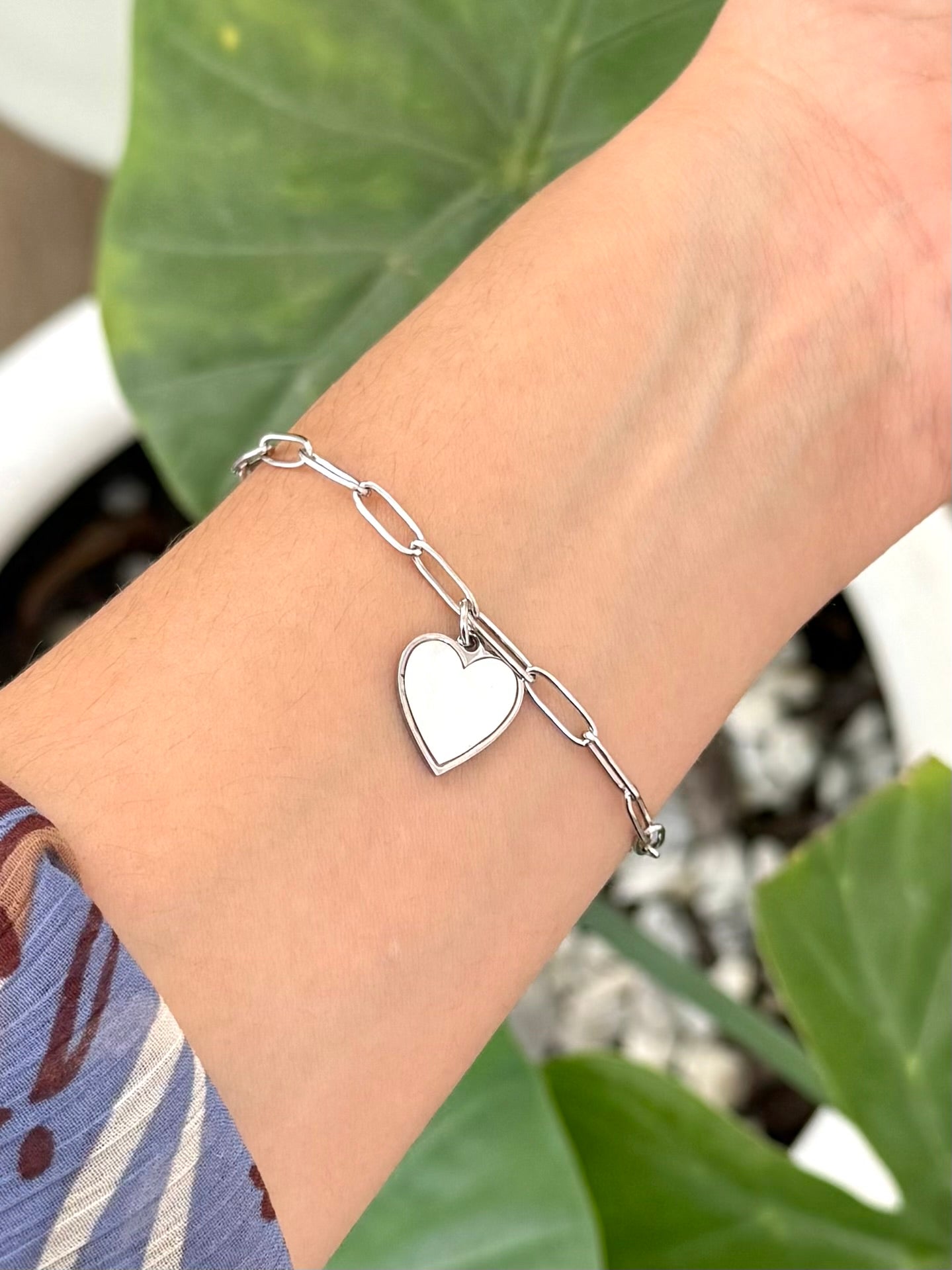 Pulsera corazón blanco