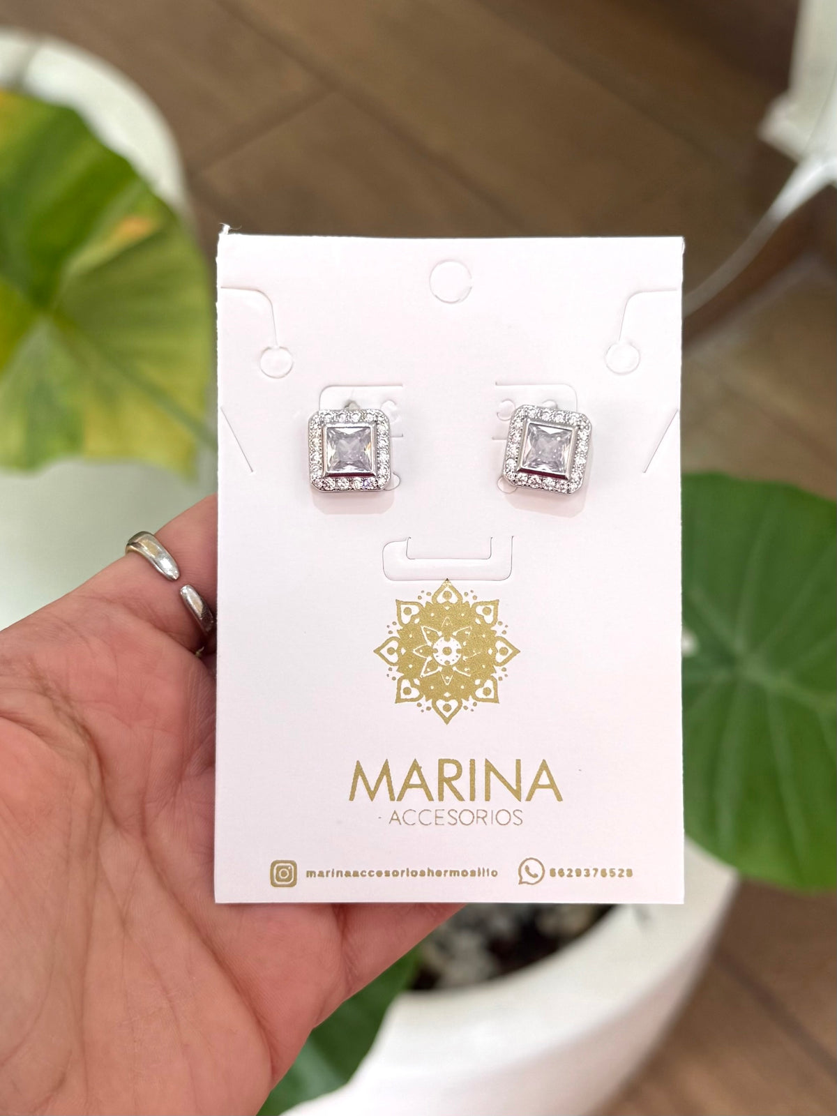 Aretes de pedrería platas