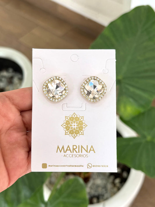 Aretes de pedrería platas