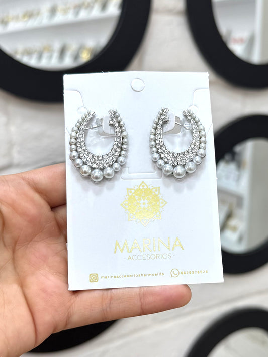 Aretes de pedrería platas