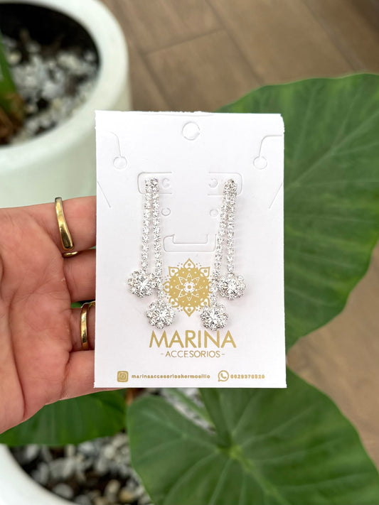 Aretes de pedrería platas