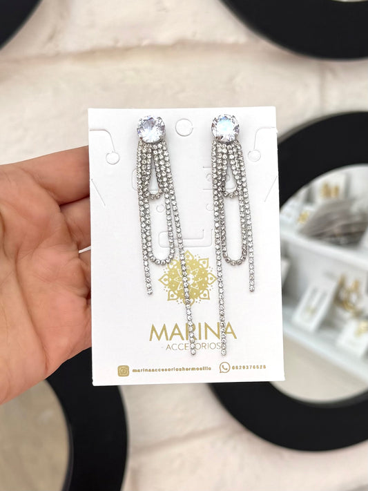 Aretes de pedrería platas