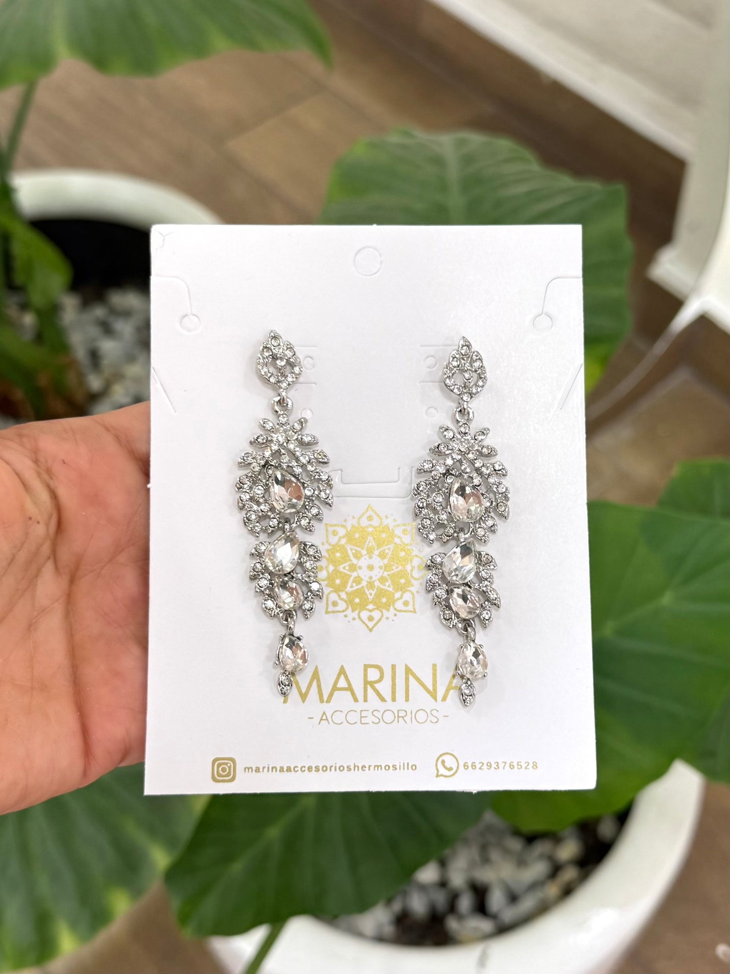 Aretes de pedrería platas