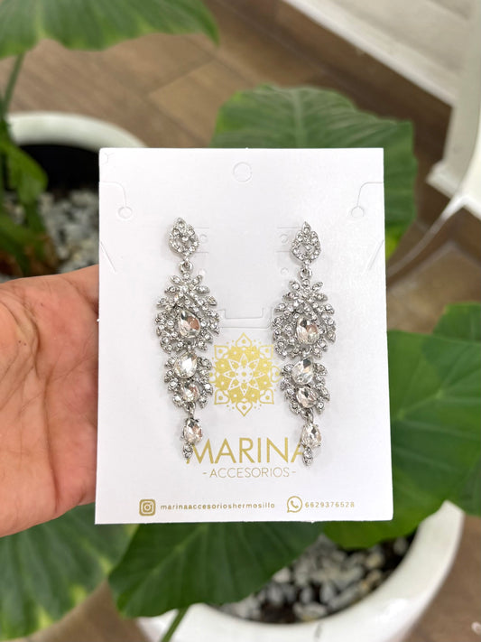 Aretes de pedrería platas