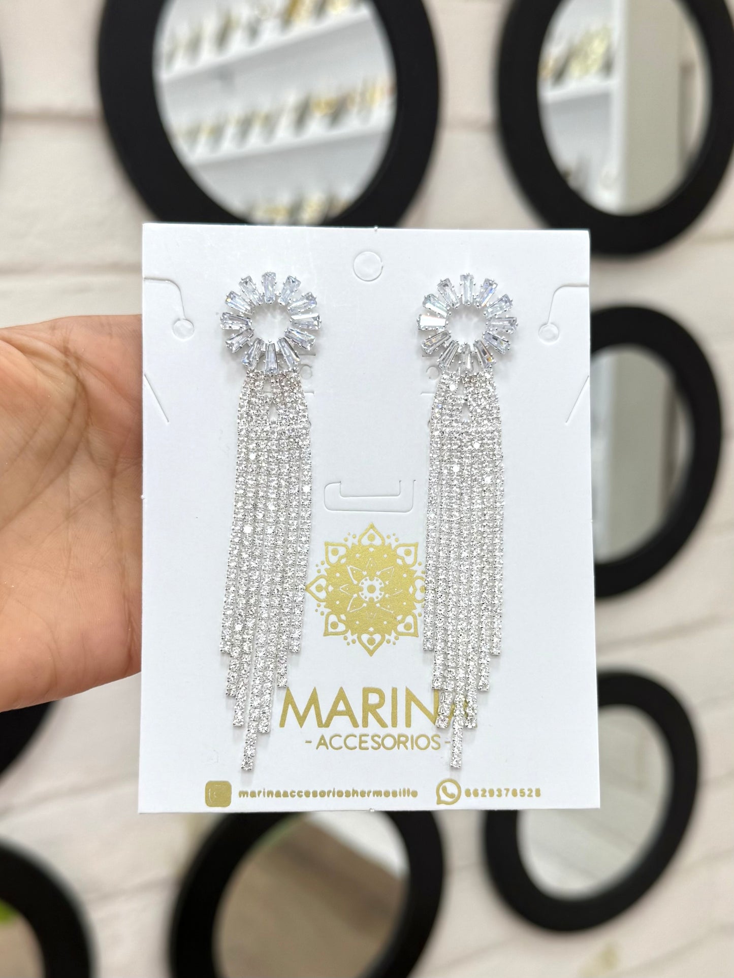 Aretes de pedrería platas