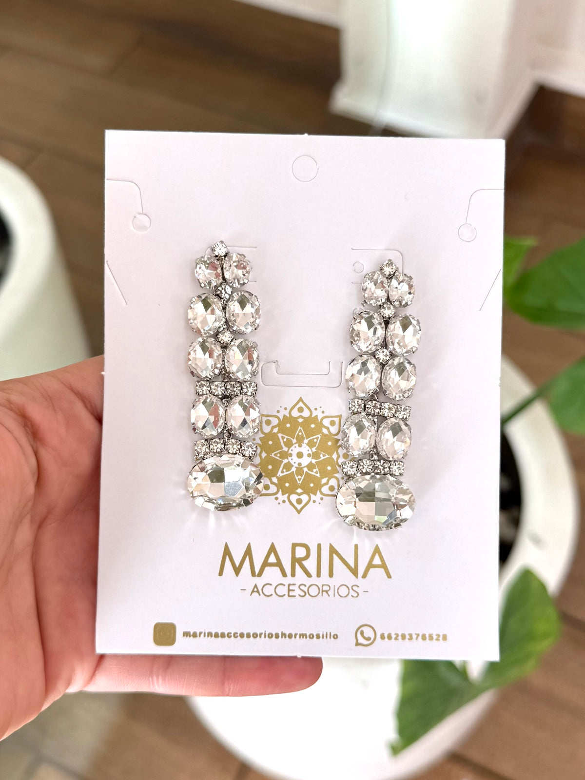 Aretes de pedrería platas