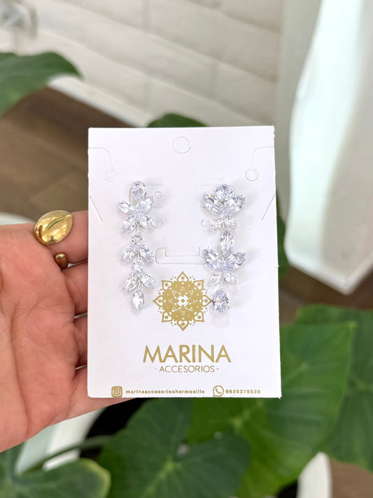 Aretes de pedrería platas