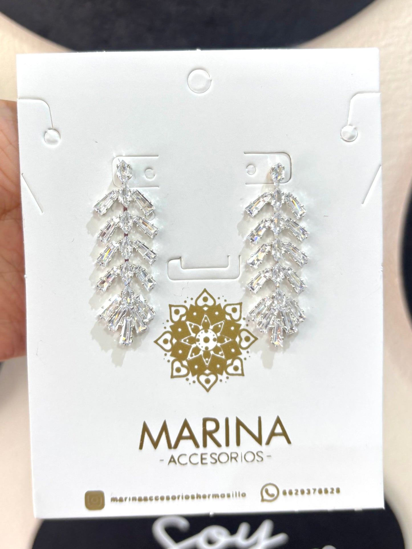 Aretes de pedrería platas