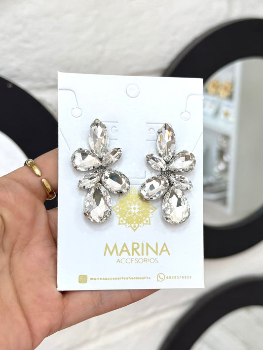 Aretes de pedrería platas