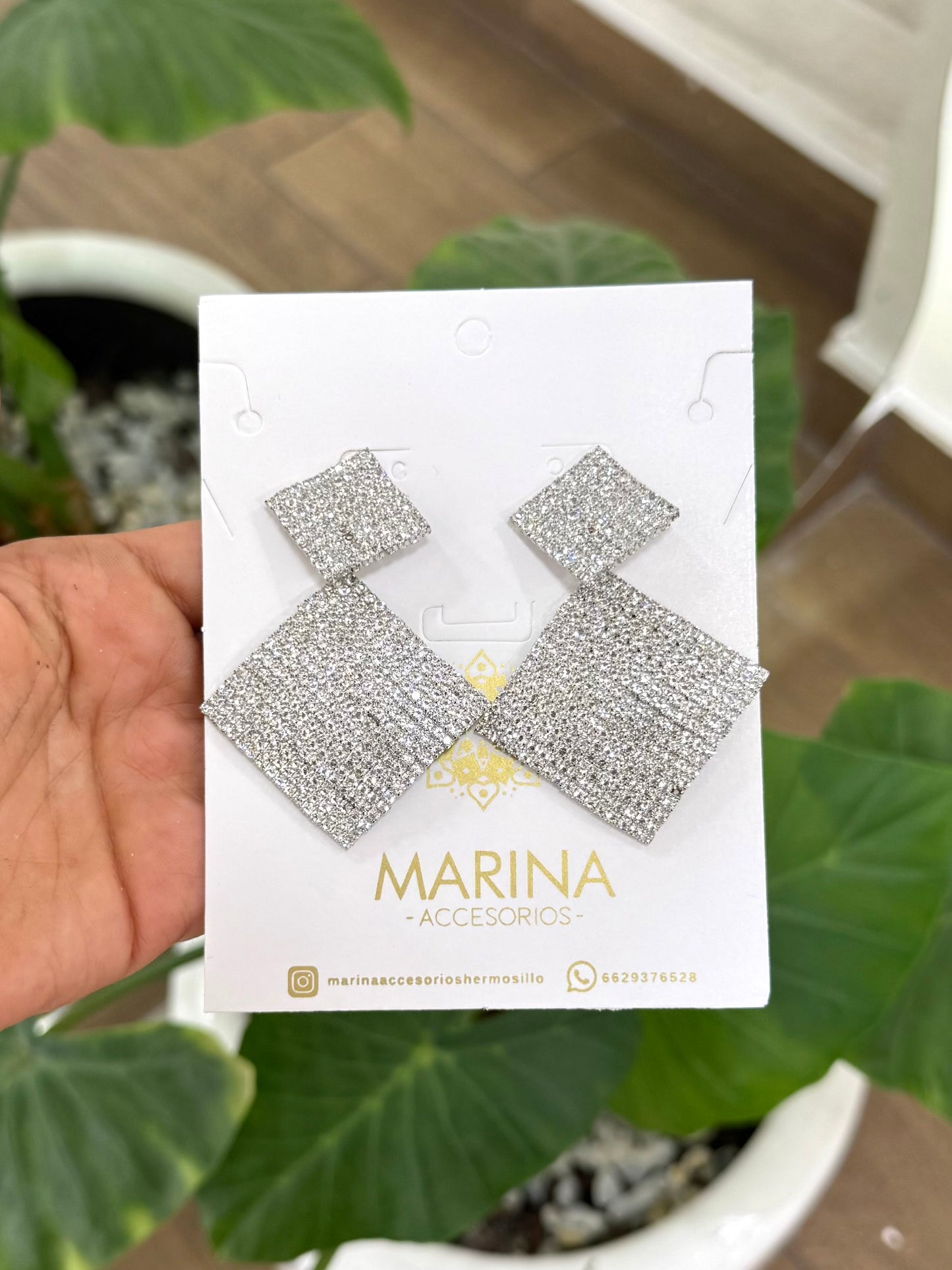 Aretes de pedrería platas