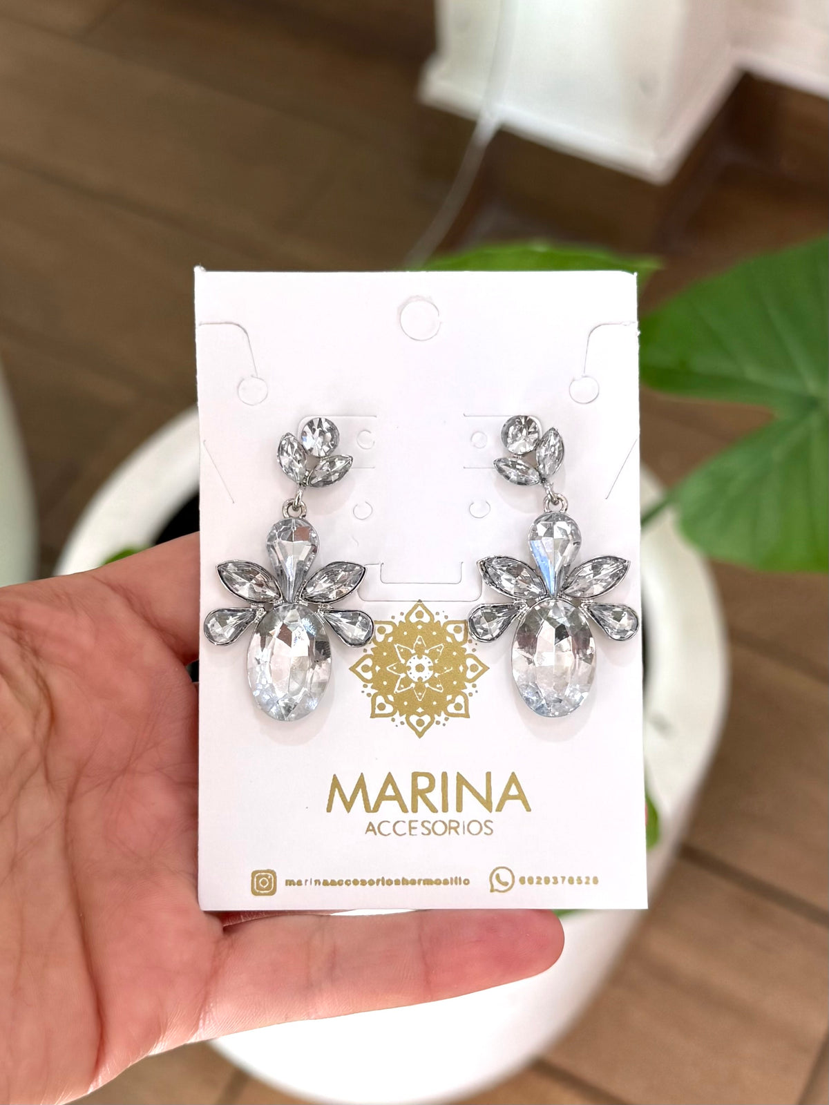 Aretes de pedrería platas