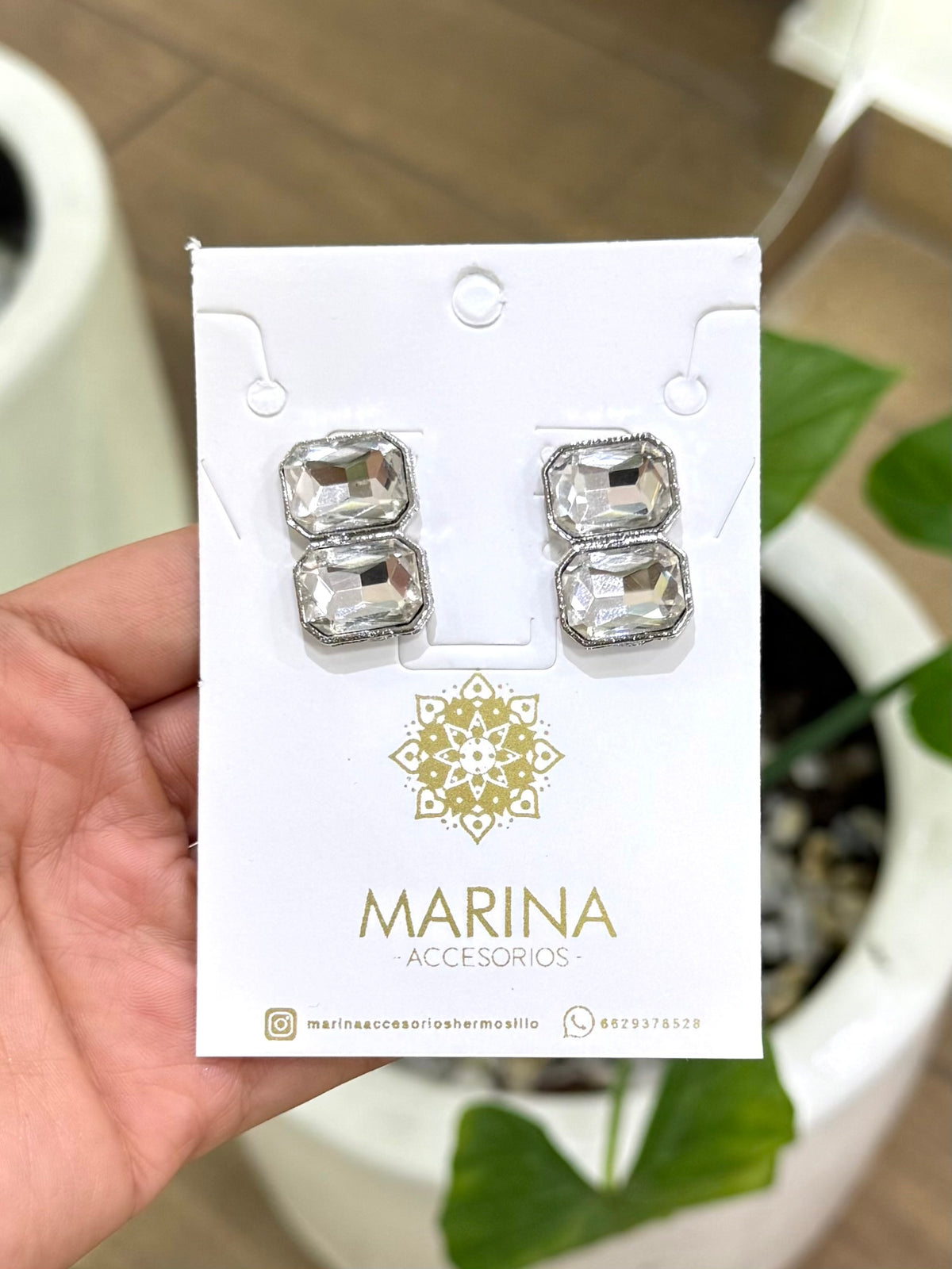 Aretes de pedrería platas