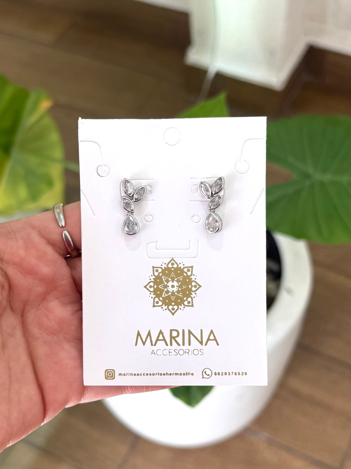 Aretes de pedrería platas