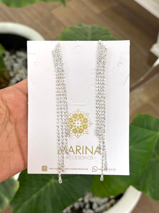 Aretes de pedrería platas