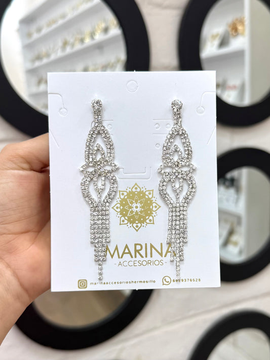 Aretes de pedrería platas