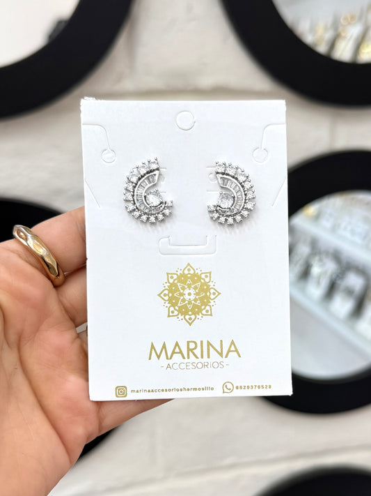 Aretes de pedrería platas
