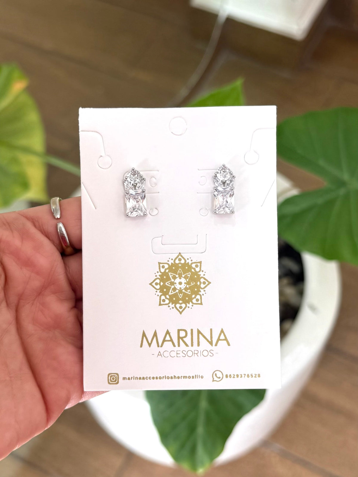 Aretes de pedrería platas