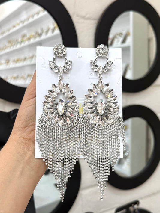 Aretes de pedrería platas