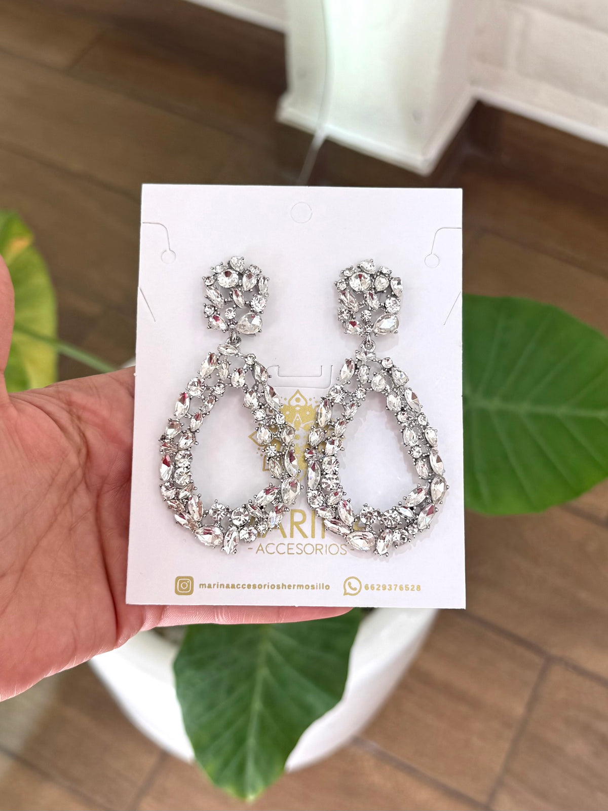 Aretes de pedrería platas