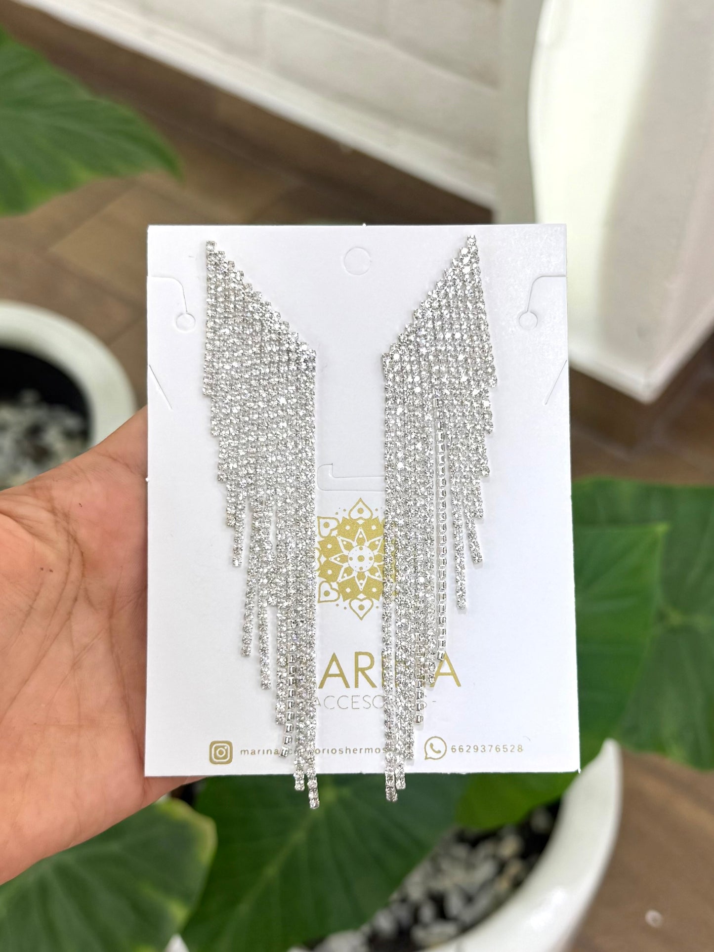 Aretes de pedrería platas