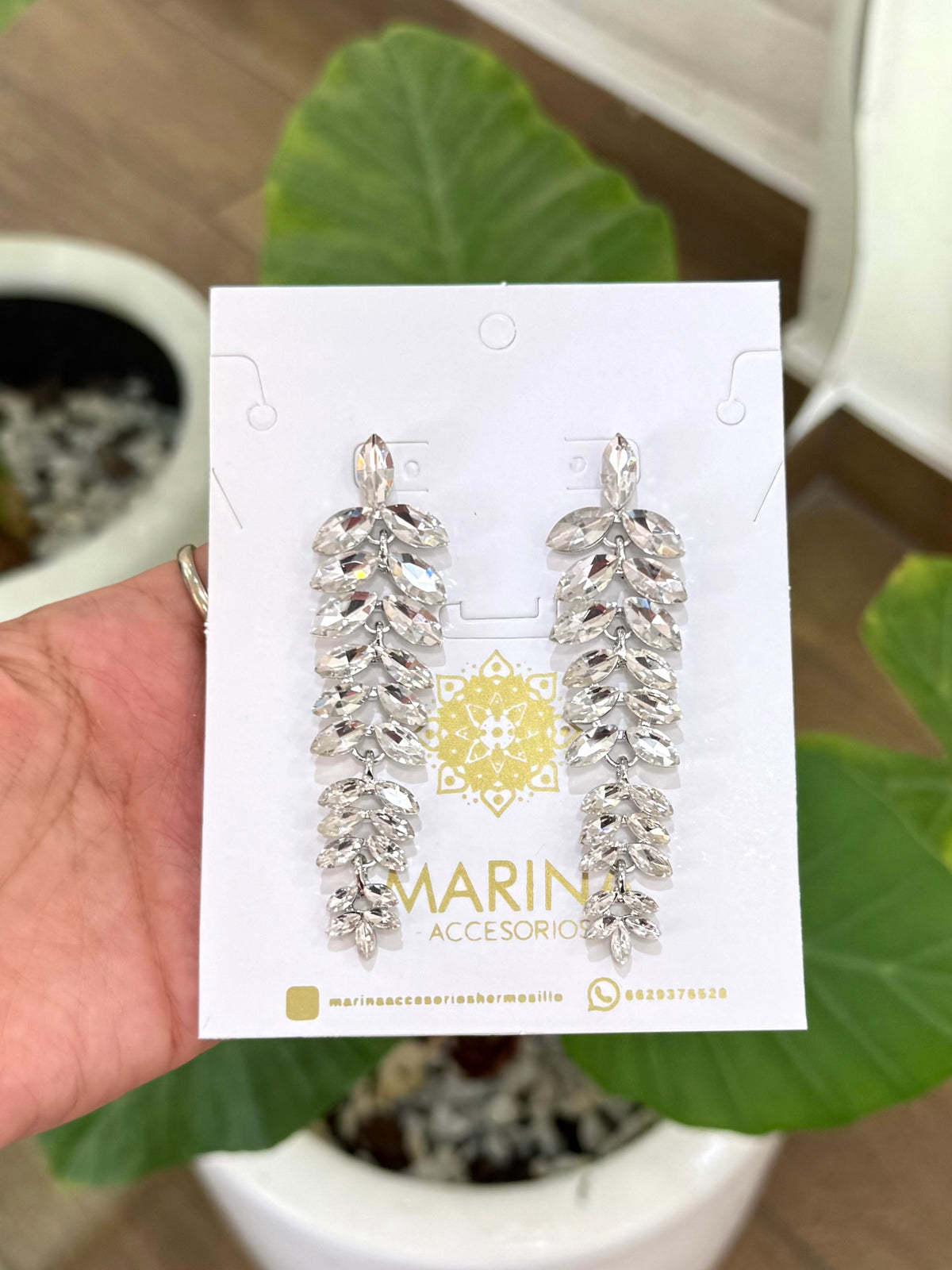 Aretes de pedrería platas