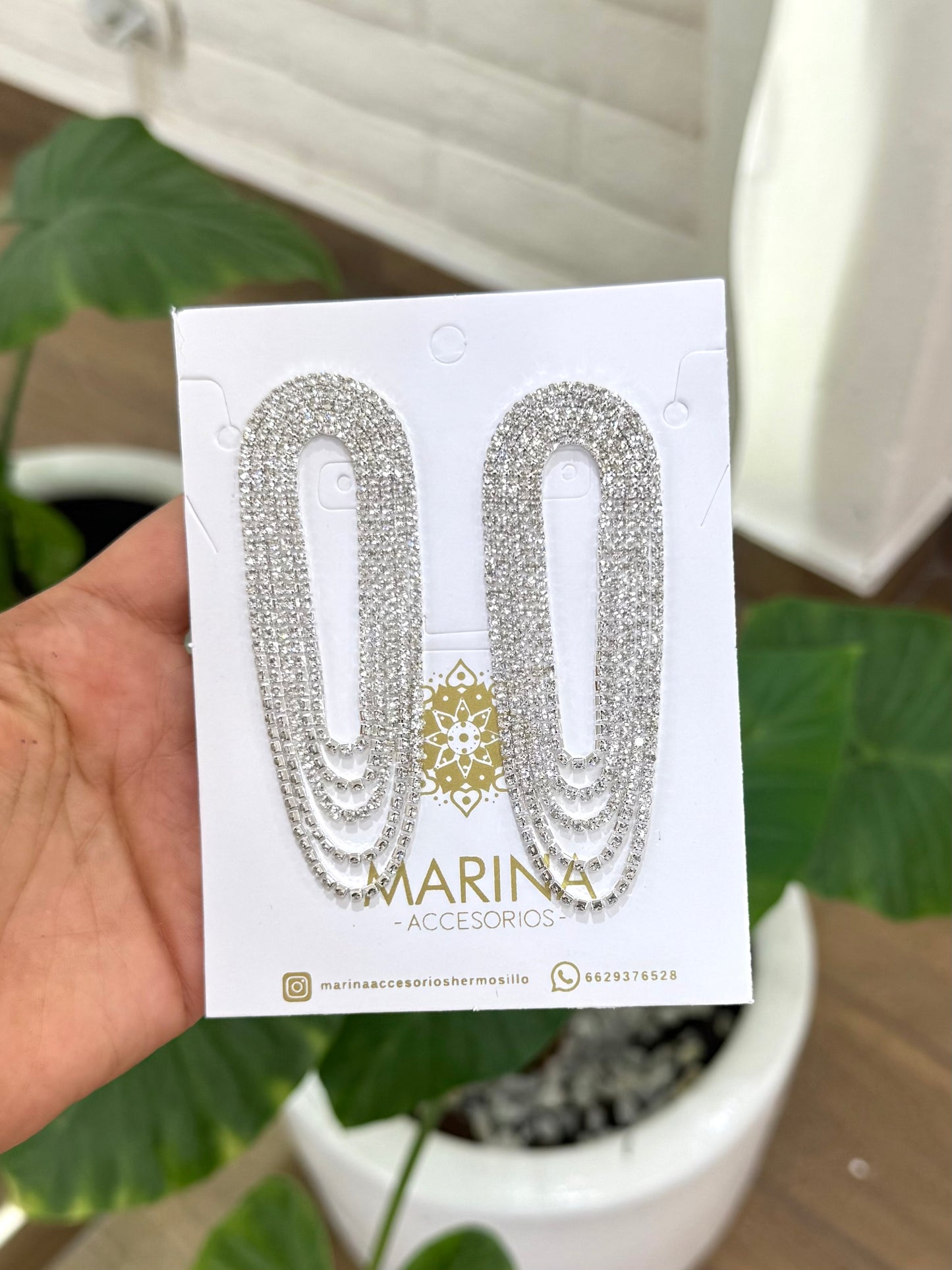 Aretes de pedrería platas