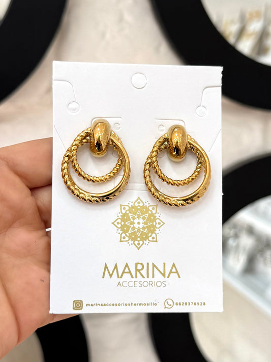 Arete casual dorado