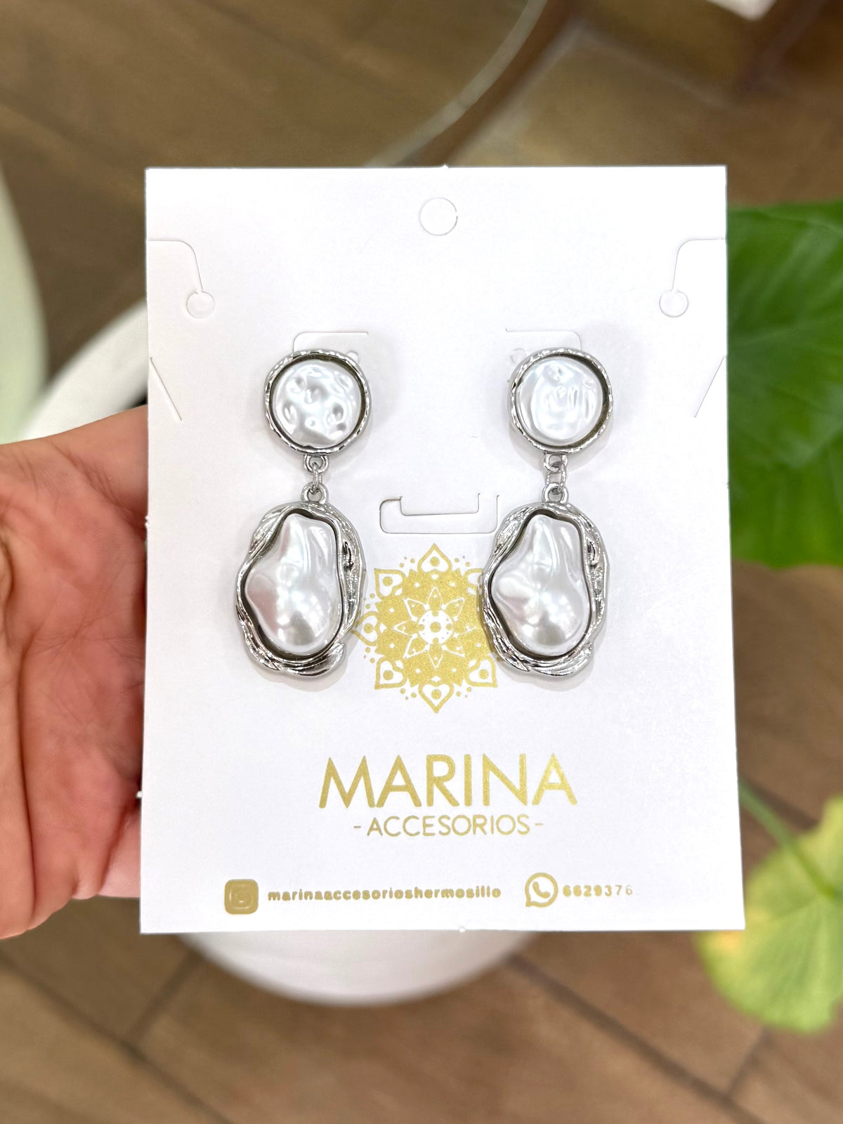 Arete casual perla