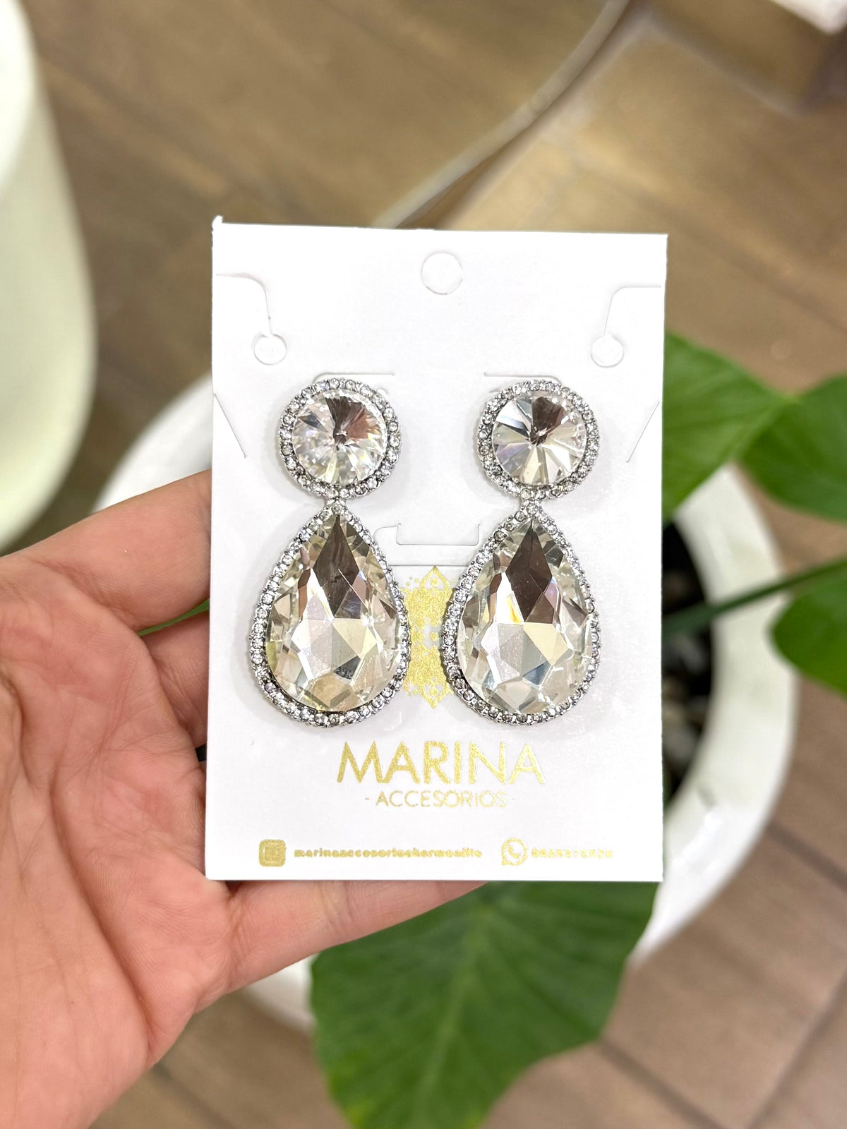 Aretes de pedrería platas