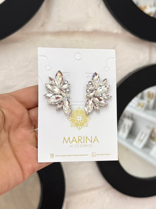 Aretes de pedrería platas