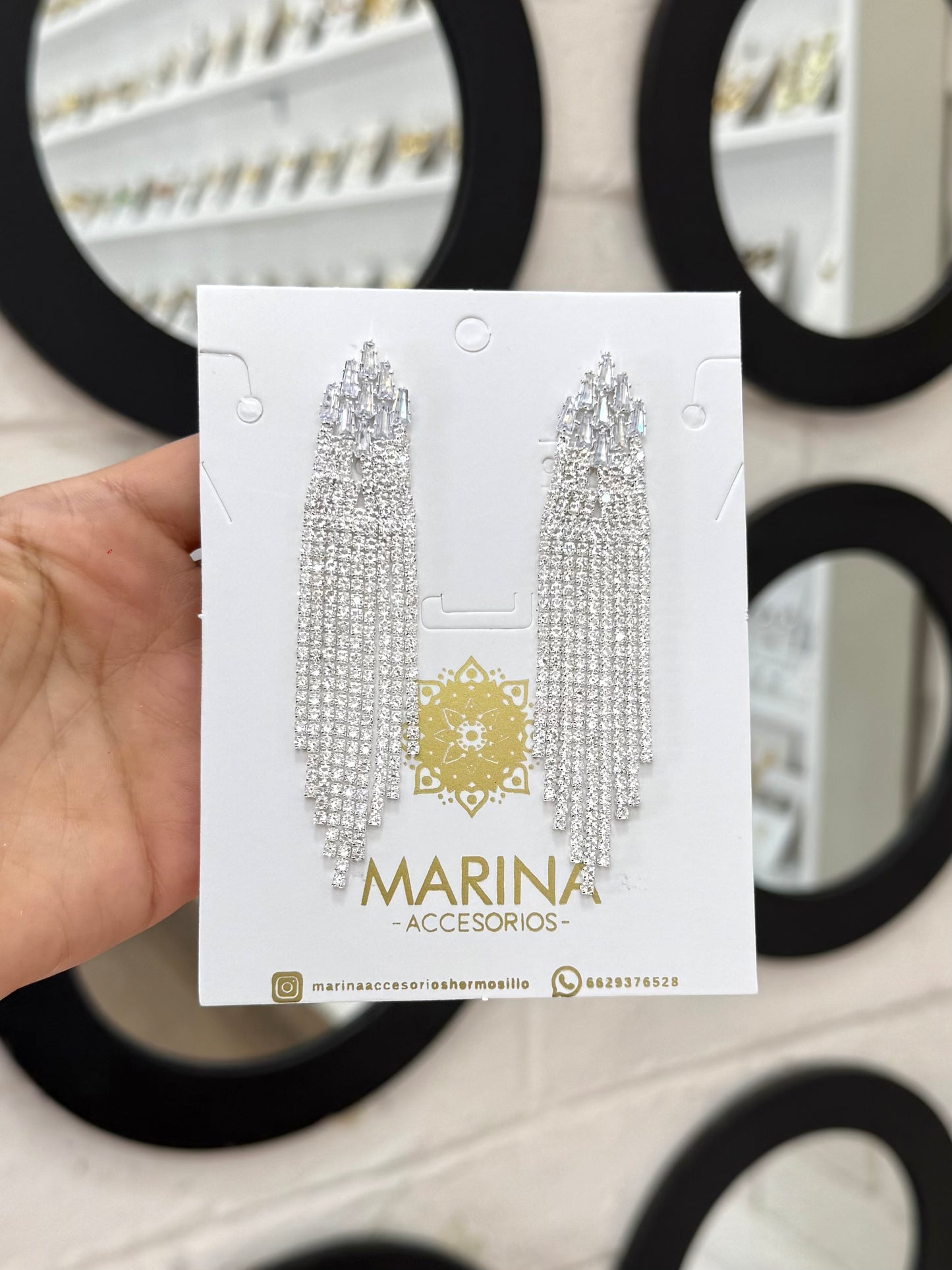 Aretes de pedrería platas