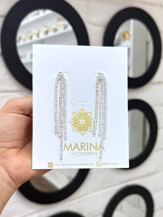 Aretes de pedrería platas