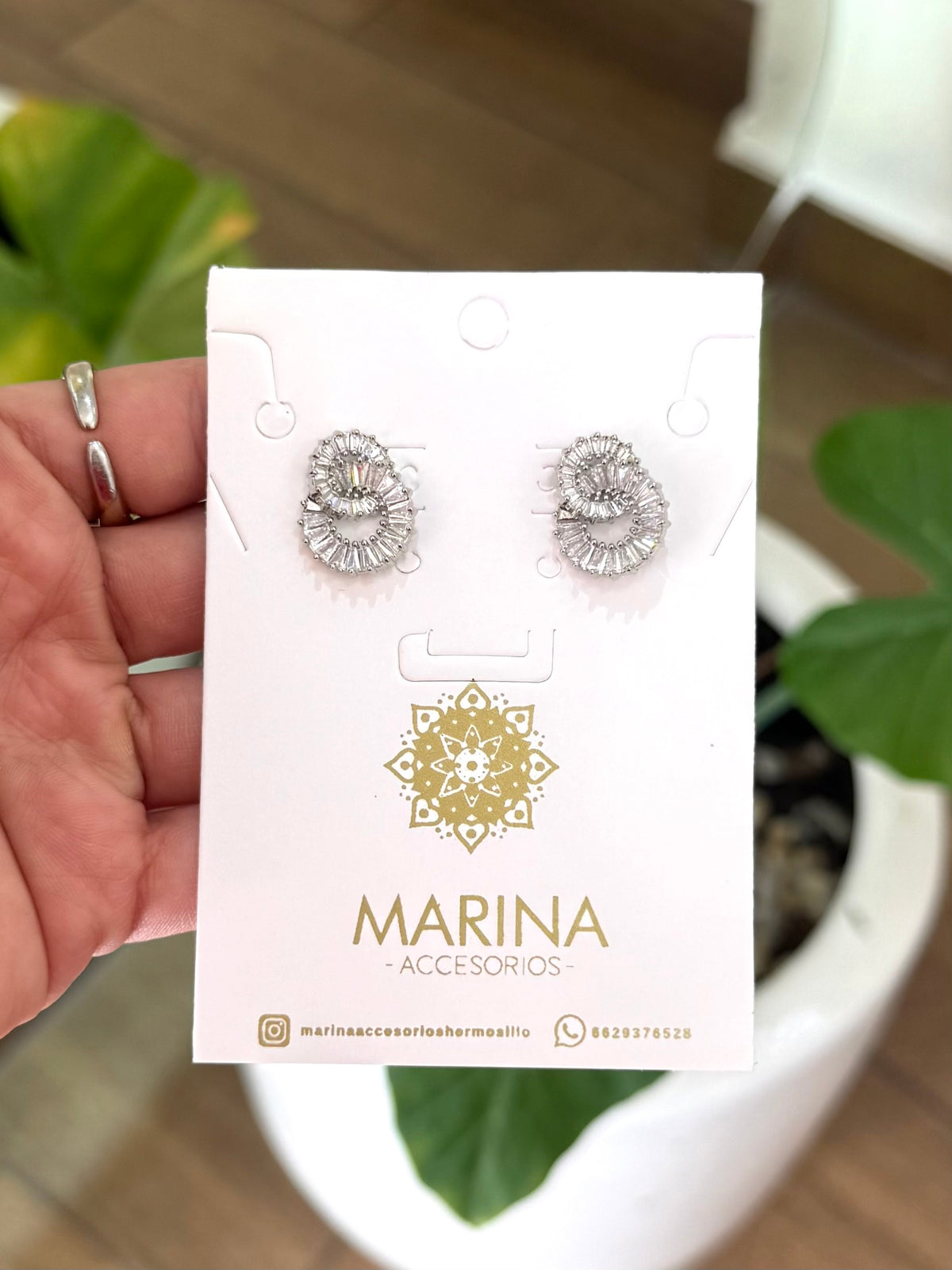 Aretes de pedrería platas