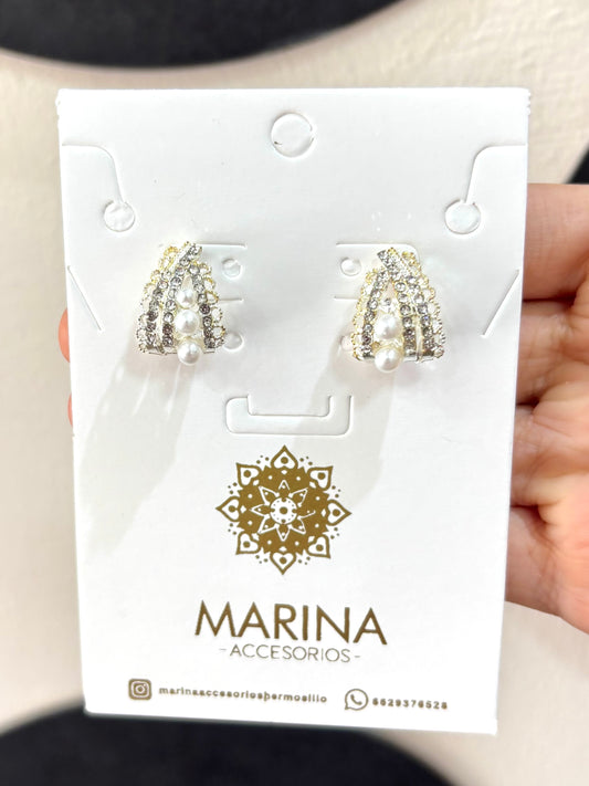 Aretes de pedrería platas