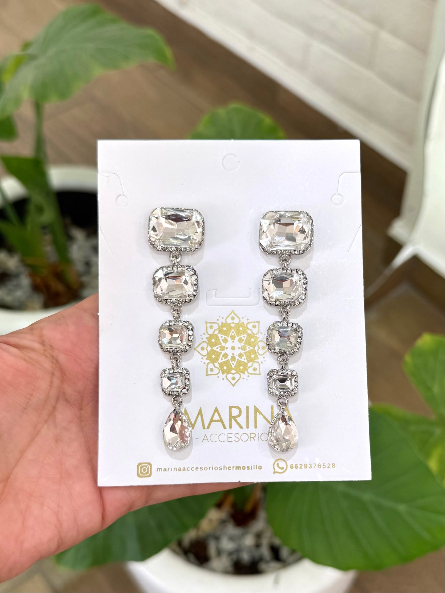 Aretes de pedrería platas