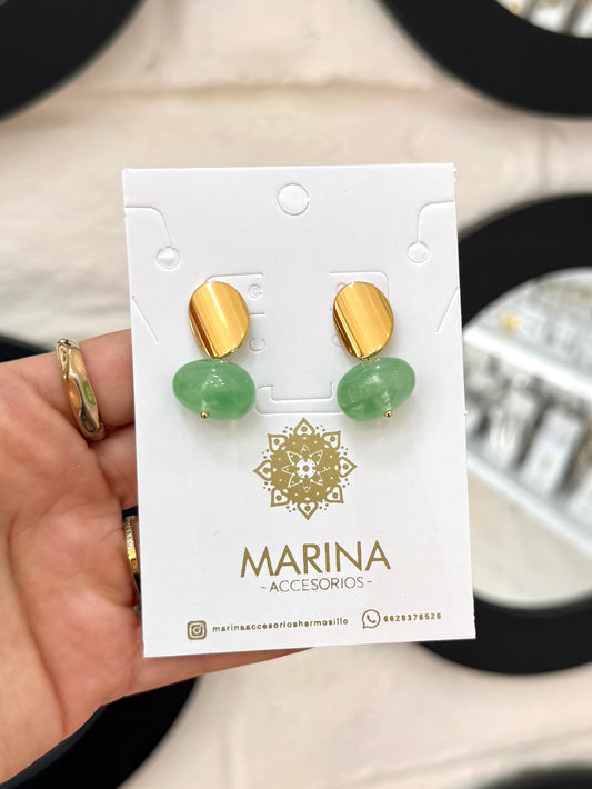 Aretes casual verde