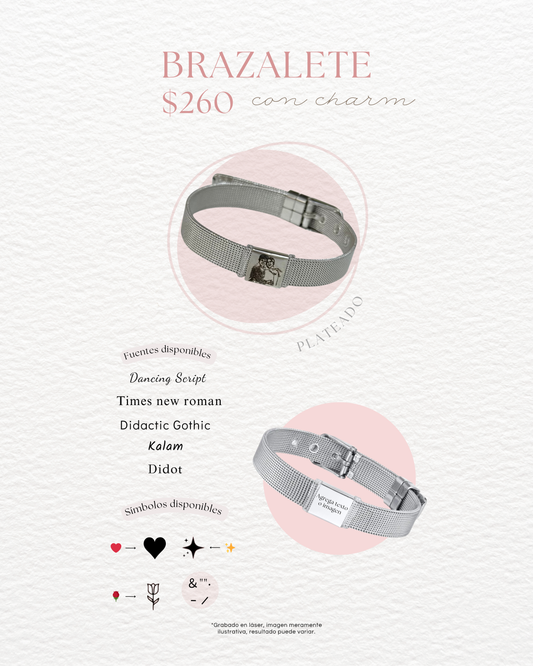 Brazalete plata red personalizado