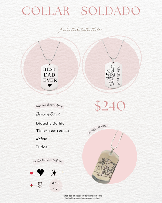 Cadena soldado plata personalizado