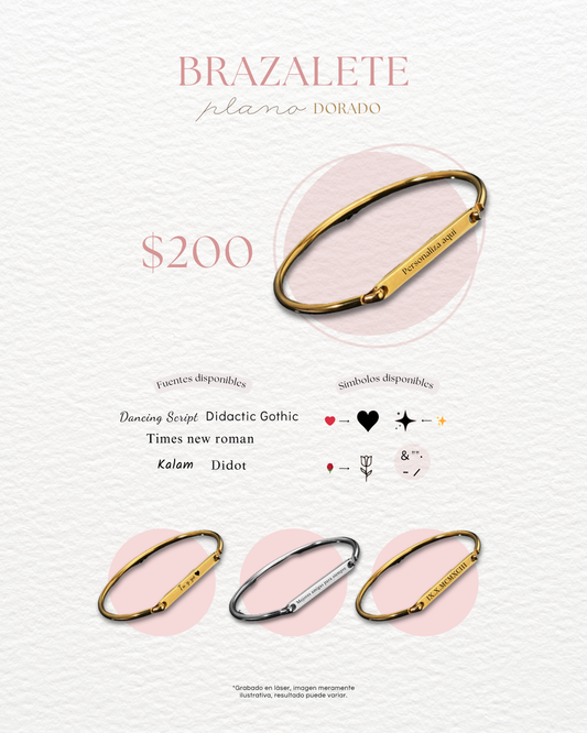 Brazalete con placa plana personalizado