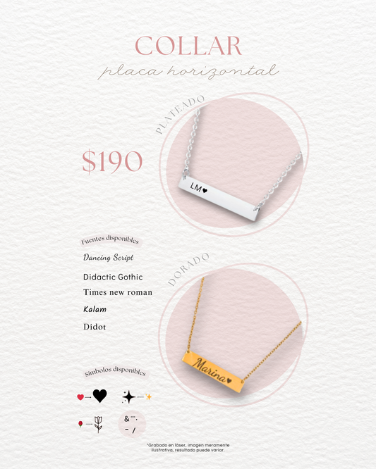 Cadena con placa personalizado