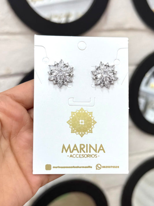 Aretes de pedrería platas