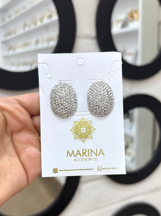 Aretes de pedrería platas