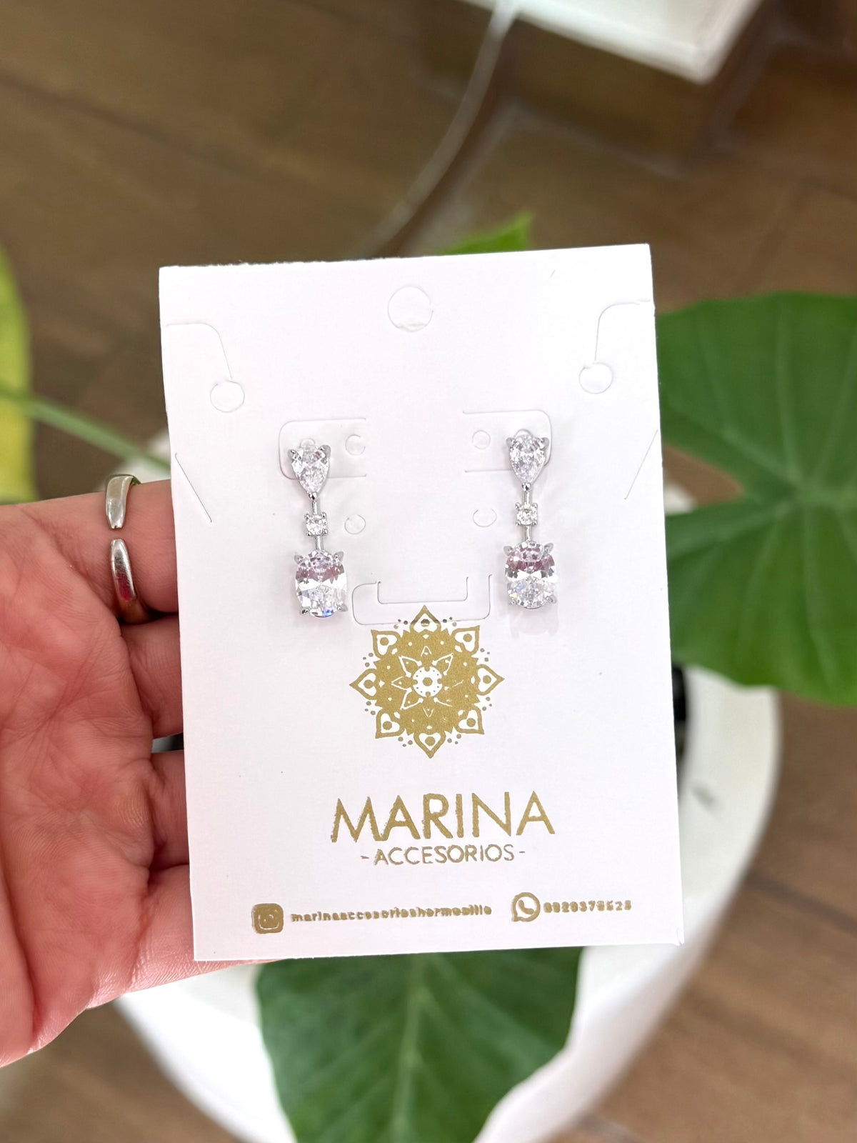 Aretes de pedrería platas