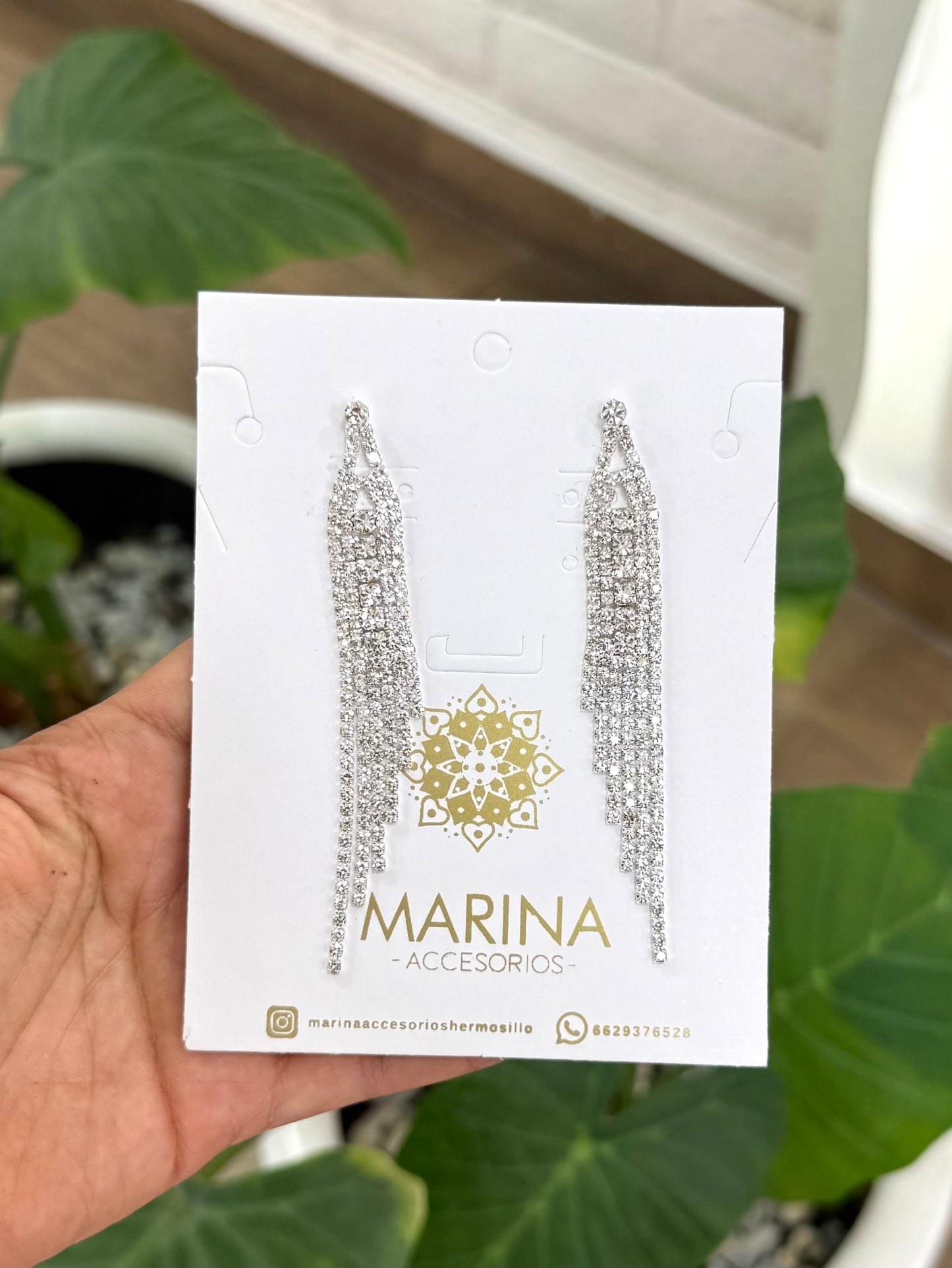 Aretes de pedrería platas