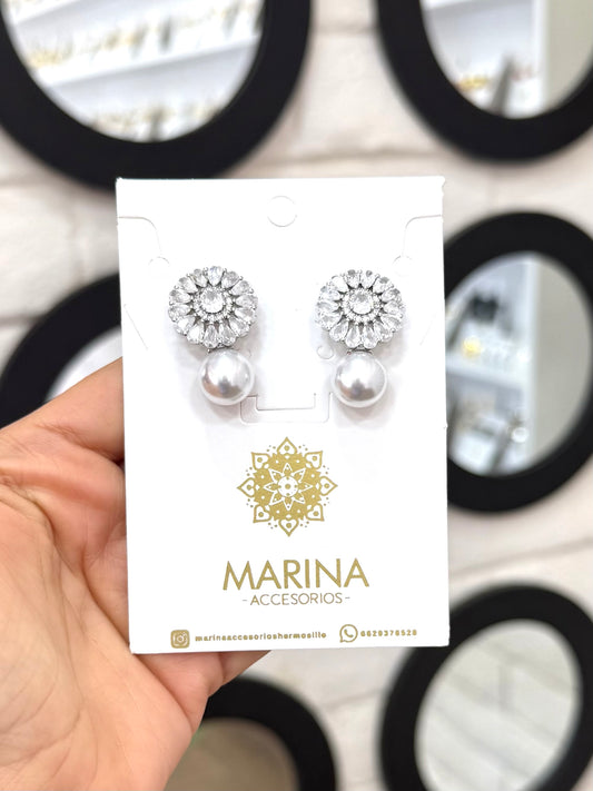 Aretes de pedrería platas