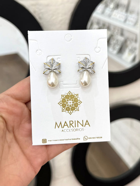 Aretes de pedrería platas