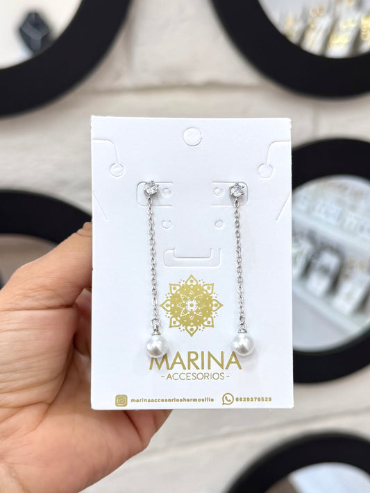 Aretes de pedrería platas