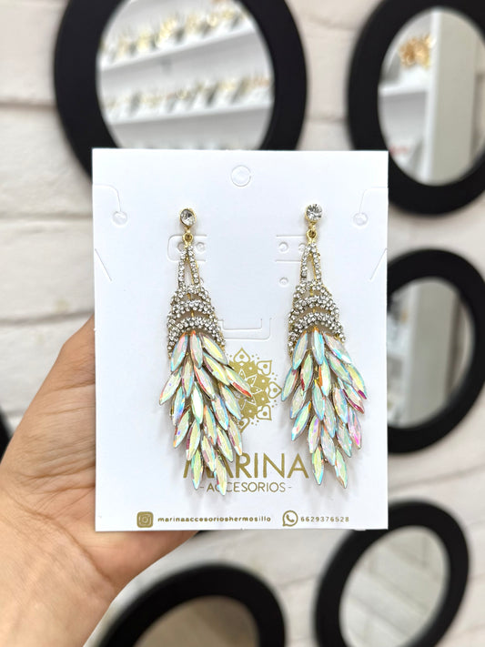 Aretes de pedrería tornasol